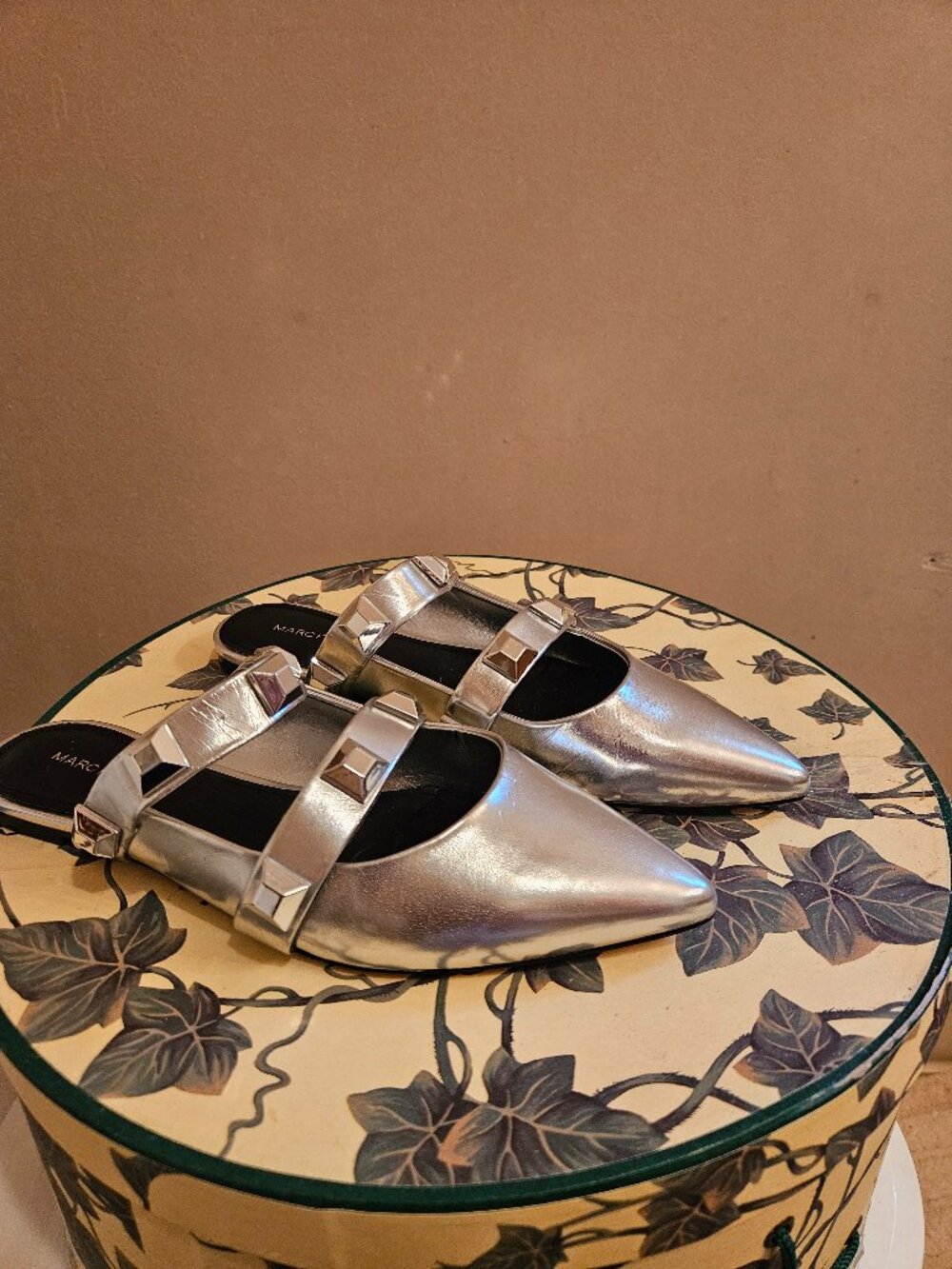 Sliver slip on sandal